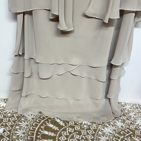 S.L. Fashions from Nordstrom Embellished Tiered Dress with Jacket sz14w - Picture 3 of 13